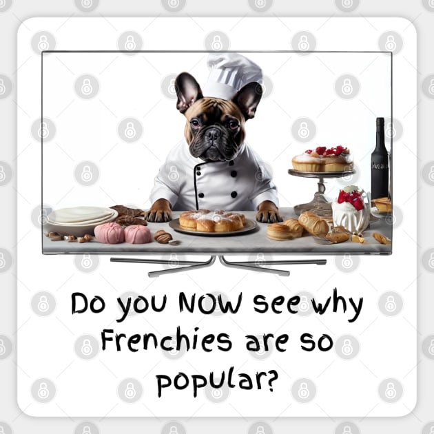 Talented French Bulldog Hosting Baking TV Show Sticker by Doodle and Things